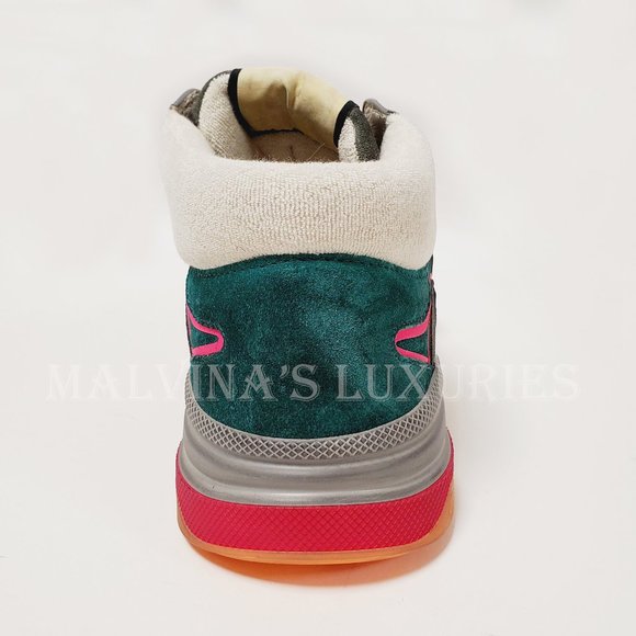 GUCCI SNEAKERS MENS ULTRAPACE MID TOP LEATHER SHOES w LOGO sz 8G 8.5 US - Picture 12 of 16